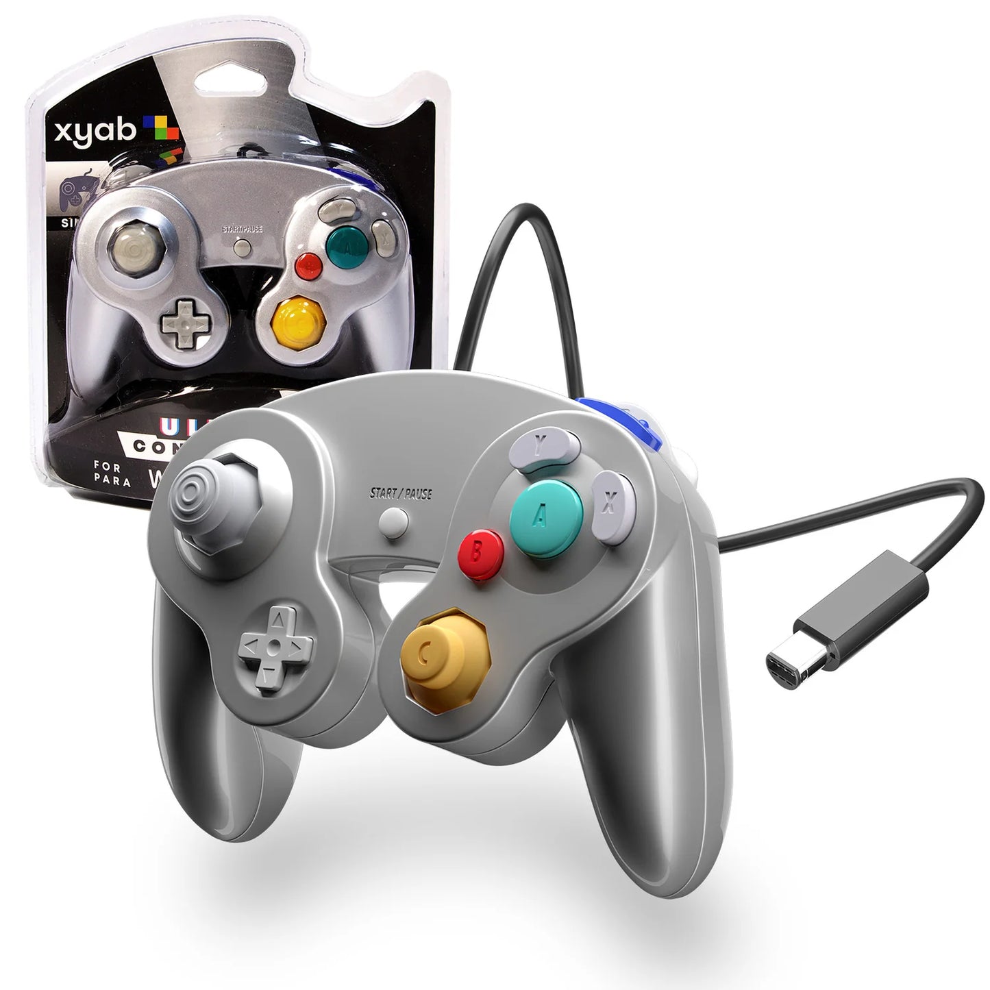 XYAB SILVER GAMECUBE CONTROLLER - GAMECUBE