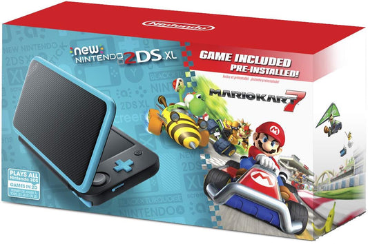 New Nintendo 2DS XL Black + Turquoise [Mario Kart 7 Pre-Installed] - Nintendo 3DS
